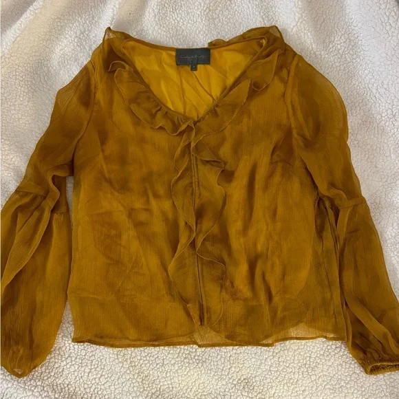 Anthropologie Sunday in Brookly mustard top - Picture 6 of 9